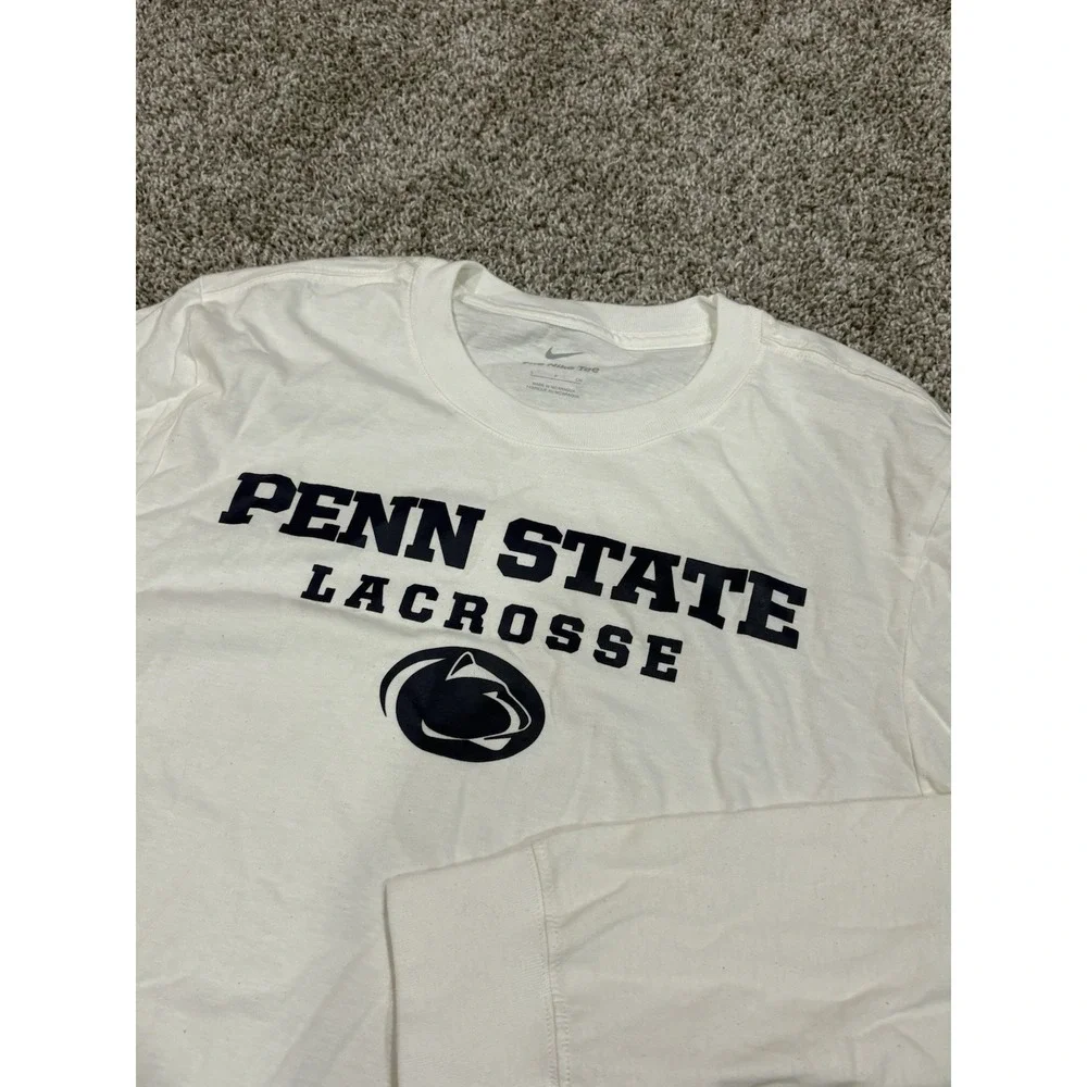 Nike Dri-FIT Long Sleeve Size Small Off White Penn State Nittany Lions Lacrosse